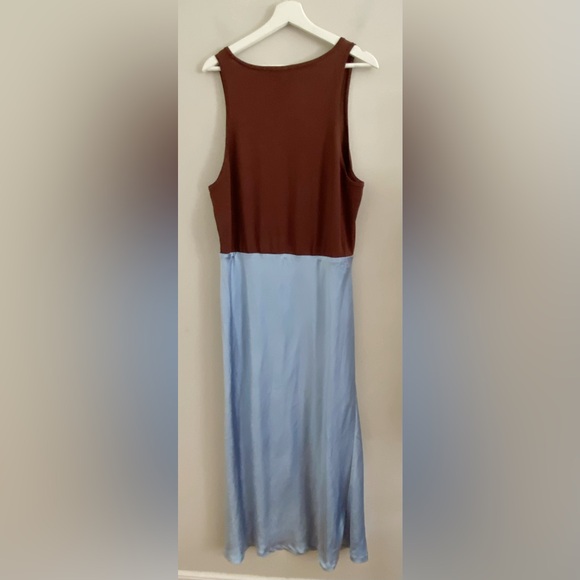 Mare Mare x Anthropologie Knit Slip Twofer Tank Dress SIZE XL NEW blue brown nwt - Picture 6 of 6